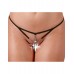 Cottelli Lingerie melni stringi ar pērlīšu rotu