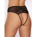 Allure Lingerie Blushing melnas pērļu biksītes ar šķēlumu