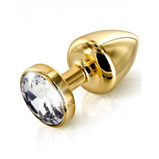 42 Diogol Anni Swarovski Gold Butt plug